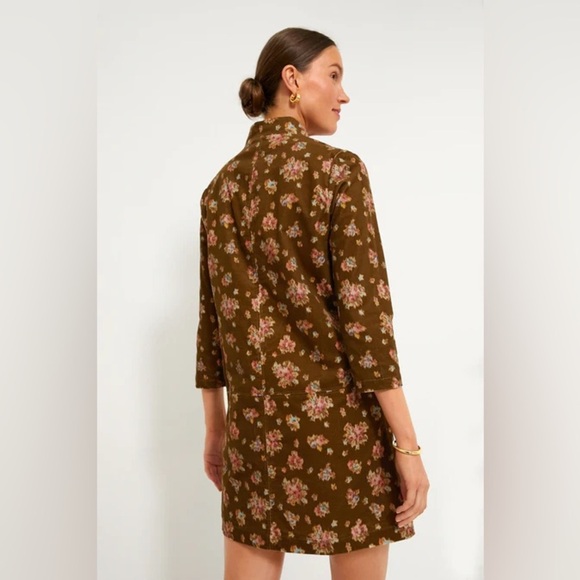 Tuckernuck Hazel Floral Corduroy Mini Dress S Brown Clifton Fall Floral NWT - Picture 7 of 15